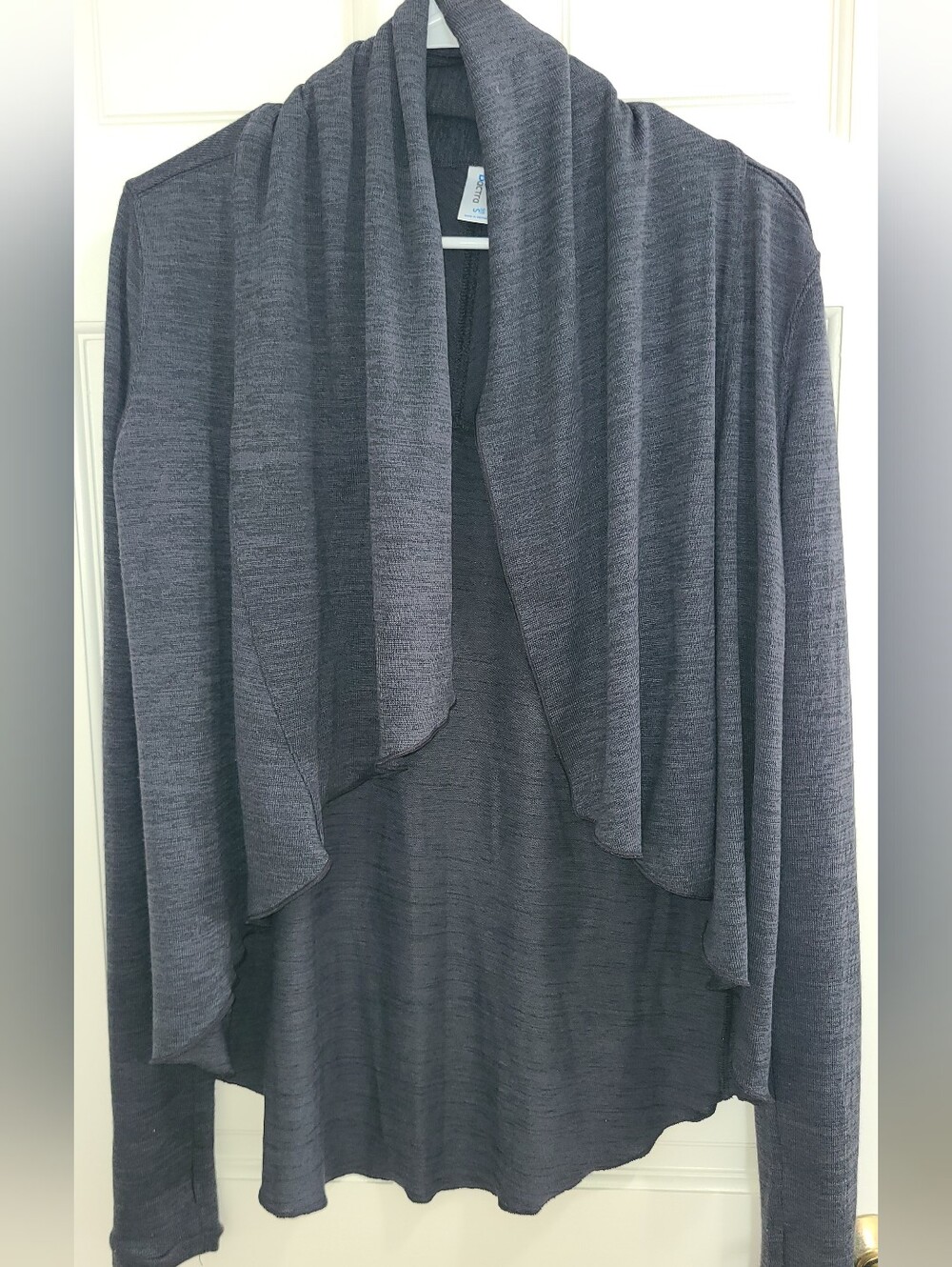 Actra Lightweight Open-Front Women's Cardigan Sweater - Blue/Charcoal